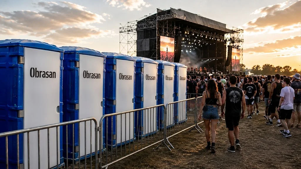 Baños químicos Obrasan instalados en un evento